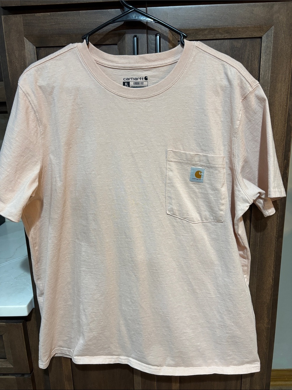 Carhartt Women’s Short Sleeve Pocket T-Shirt in Pale Peach